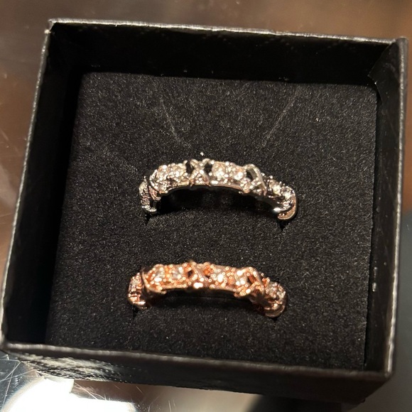 Jewelry - TWO Moissanite Magnetology Infinity Bands in Rose Gold & Silver Plated BNIB
